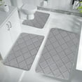 thumbnail image 1 of KCEHTA Bathroom Rugs Sets 3 Piece Memory Foam Bath Mat Set Soft Absorbent Washable Non Slip Memory Foam Bathroom Bath Mat Rug Set, 1 of 7