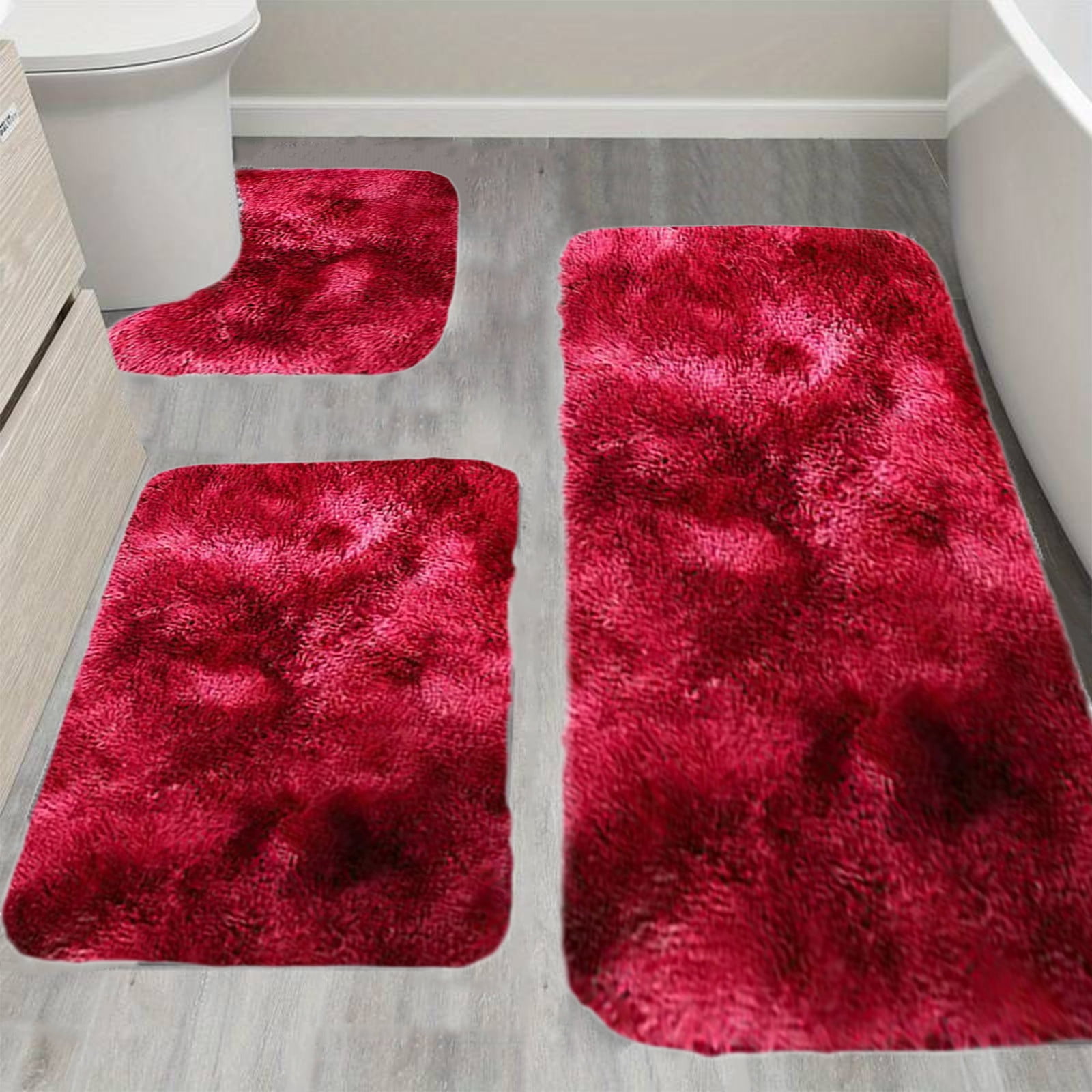 Red Bathroom Rug Sets
