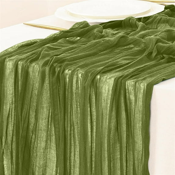 KCEHTA Cheesecloth Table Runner, 35x70 inch Rustic Wedding Table Runner, Cheese Cloth Table Runner, Gauze Table Runner for Farmhouse Baby Shower Birthday Christmas Valentines Day Dinner Table Decor