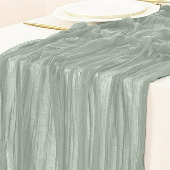 KCEHTA Cheesecloth Table Runner, 35x70 inch Rustic Wedding Table Runner, Cheese Cloth Table Runner, Gauze Table Runner for Farmhouse Baby Shower Birthday Christmas Valentines Day Dinner Table Decor