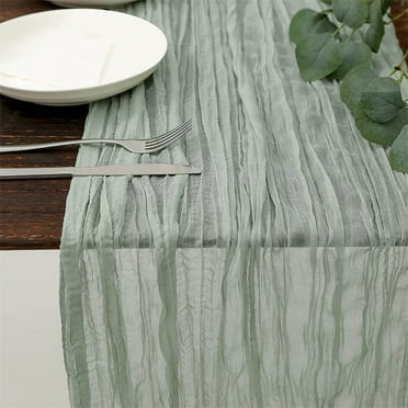 KCEHTA Cheesecloth Table Runner, Fall Thanksgiving Table Runner, Christmas Table Runner, Rustic Gauze Table Runner for Wedding Baby Shower Birthday Party Table Decorations