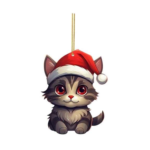 KCEHTA Christmas Cat Ornaments, Cat Christmas Tree Ornaments, Cute Cat Ornaments for Christmas Tree, Cat Christmas Tree Topper Car Backpack Pendant Holiday Party Decor