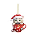 thumbnail image 1 of KCEHTA Christmas Cat Ornaments, Cat Ornaments for Christmas Tree, Cat Christmas Tree Ornaments, Cute Acrylic Christmas Tree Decoration Pendant for Cat Lovers, 1 of 5