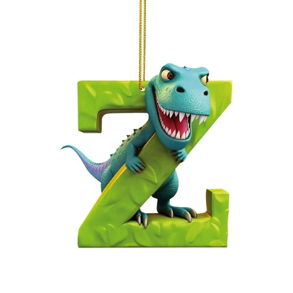 KCEHTA Christmas Dinosaur Ornaments, 26 Letter Dinosaur Ornaments for Christmas Tree, Dinosaur Christmas Tree Decorations, Acrylic Cute Cartoon Dinosaur Christmas Tree Hanging Ornaments