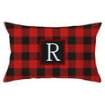 thumbnail image 1 of KCEHTA Christmas Pillow Covers 12x20 inch Red and Black Buffalo Check Plaid Throw Pillow Covers Initial Pillow Covers Letter R Farmhouse Decorative Pillowcases for Couch Sofa Bed Home Decor, 1 of 5