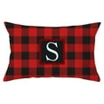 thumbnail image 1 of KCEHTA Christmas Pillow Covers 12x20 inch Red and Black Buffalo Check Plaid Throw Pillow Covers Initial Pillow Covers Letter S Farmhouse Decorative Pillowcases for Couch Sofa Bed Home Decor, 1 of 5