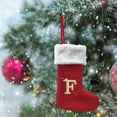 thumbnail image 1 of KCEHTA Christmas Stockings with Initials, Small Embroidered Cable Knit Christmas Stockings with Letter, Hanging Knitted Christmas Stocking for Holiday Family Party Fireplace Decor, 1 of 5