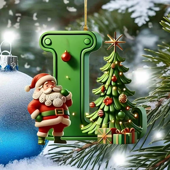 KCEHTA Christmas Tree Ornaments Letters A-Z Christmas Initial Ornaments Xmas Tree Ornaments Personalized DIY Christmas 26 Initial Letter Ornaments Christmas Decorations Gifts