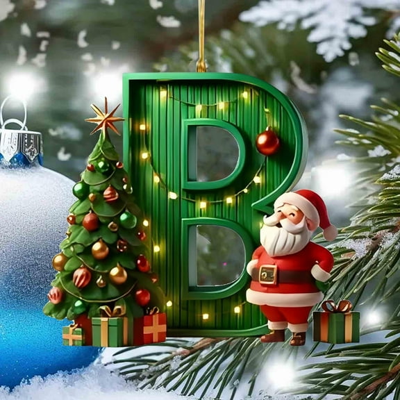 KCEHTA Christmas Tree Ornaments Letters A-Z Christmas Initial Ornaments Xmas Tree Ornaments Personalized DIY Christmas 26 Initial Letter Ornaments Christmas Decorations Gifts