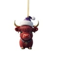 thumbnail image 1 of KCEHTA Cow Christmas Ornaments, Highland Cow Ornaments for Christmas Tree, 2D Acrylic Cartoon Highland Cow Pendant, Highland Cow Hanging Decorations for Christmas Home Party Decor, 1 of 7