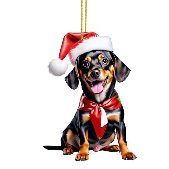 KCEHTA Dachshund Christmas Ornaments, Dog Ornaments for Christmas Tree, Funny Dachshund Dog Christmas Tree Hanging Ornaments, Dachshund Christmas Decor Dog Lovers Gift