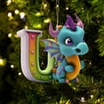 thumbnail image 1 of KCEHTA Dinosaur Ornaments for Christmas Tree, Personalized Dinosaur Christmas Ornaments 26 Letter Christmas Tree Hanging Ornaments Dinosaur Christmas Tree Decorations, 1 of 5