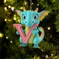 thumbnail image 1 of KCEHTA Dinosaur Ornaments for Christmas Tree, Personalized Dinosaur Christmas Ornaments 26 Letter Christmas Tree Hanging Ornaments Dinosaur Christmas Tree Decorations, 1 of 5