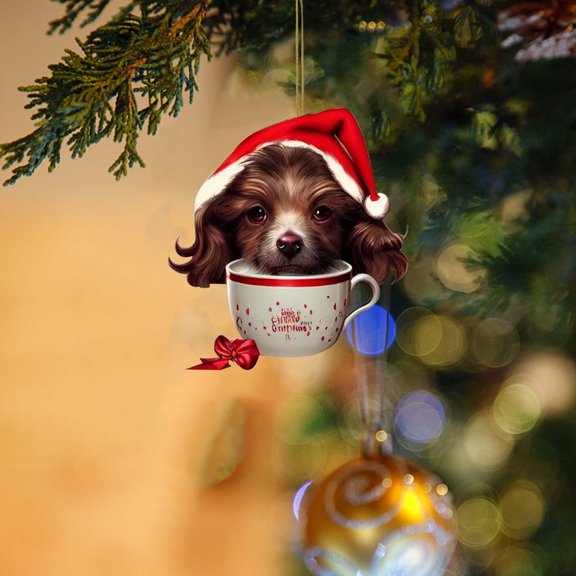 KCEHTA Dog Christmas Ornaments, Dog Ornaments for Christmas Tree, Cute Dog Themed Christmas Birthday Party Home Decorations for Family and Friends