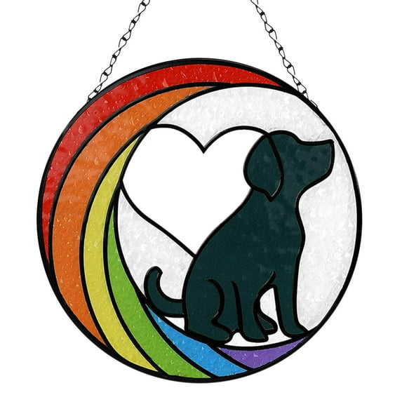 KCEHTA Dog Memorial Suncatcher, Dog Christmas Ornaments, Pet Loss Suncatcher Dog, Personalized Window Hanging Suncatcher Ornament for Dog Lovers