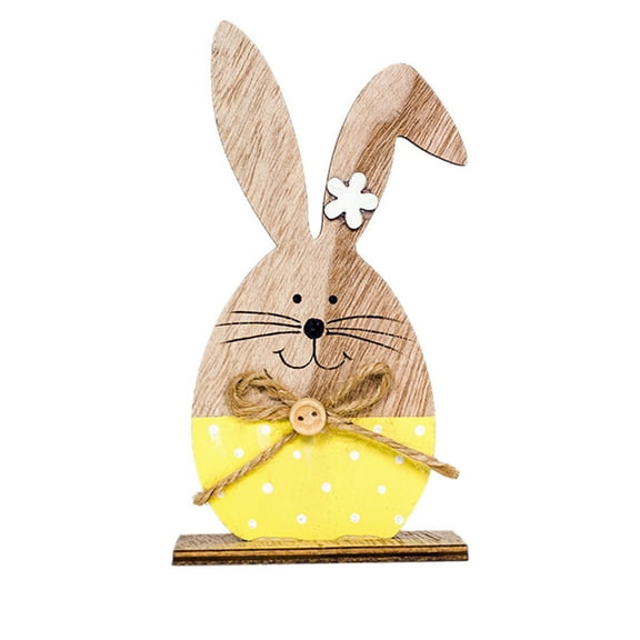 KCEHTA Easter Bunny Decorations, Wooden Easter Table Decor, Easter Table Decorations, Farmhouse Spring Tiered Tray Home Office Party Decor DIY Crafts Easter Gifts