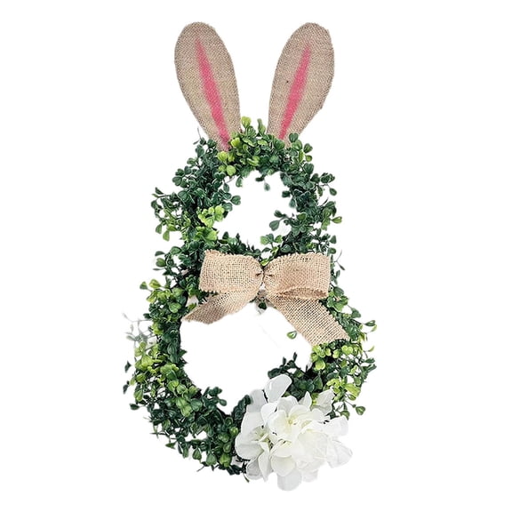 KCEHTA Easter Bunny Wreath Artificial Spring Wreaths for Front Door Home Wall Window Farmhouse Decor