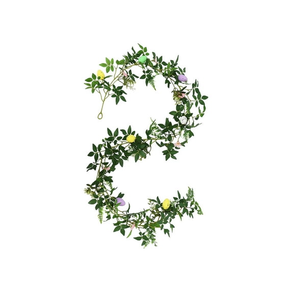 KCEHTA Easter Egg Garland Decorations 6.56 FT Spring Garland for Decorating Mantle Home Decor Indoor