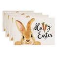 thumbnail image 1 of KCEHTA Easter Placemats Set of 4 Bunny Rabbit Spring Floral Table Mats Party Kitchen Dining Decor, 1 of 6
