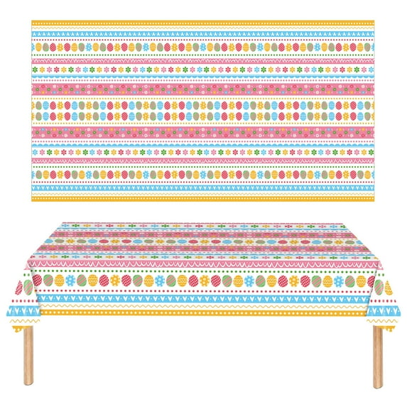 KCEHTA Easter Tablecloth Rectangle Easter Eggs Spring Tablecloth Easter Home Decor Party Supplies