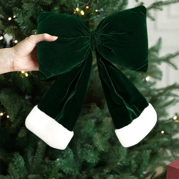 KCEHTA Green Christmas Bows 14"x 11" Large Velvet Bow for Wreath Garland Christmas Tree Decor