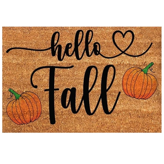 KCEHTA Happy Fall Welcome Mat, Fall Maple Leaf Pumpkin Door Mat, Autumn Front Door Mat, Halloween Thanksgiving Welcome Doormat Indoor Outdoor Entryway Rug Floor Mats