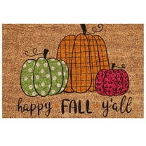 KCEHTA Happy Fall Welcome Mat, Fall Maple Leaf Pumpkin Door Mat, Autumn Front Door Mat, Halloween Thanksgiving Welcome Doormat Indoor Outdoor Entryway Rug Floor Mats