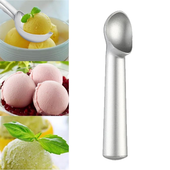 KCEHTA Ice Cream Scoop, Non-Stick Anti-Freeze Heavy Duty Metal Ice Cream Scooper, Simple One-Piece Aluminum Design Easy Release Ice Cream Spoon
