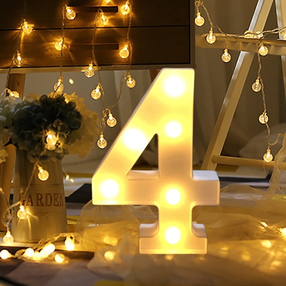 KCEHTA LED Light up Numbers for Birthday, White Plastic Light up Number Sign, 2025 Light up Numbers for Night Light, Christmas, Wedding, Party, Home Decor, Valentines Day decorations