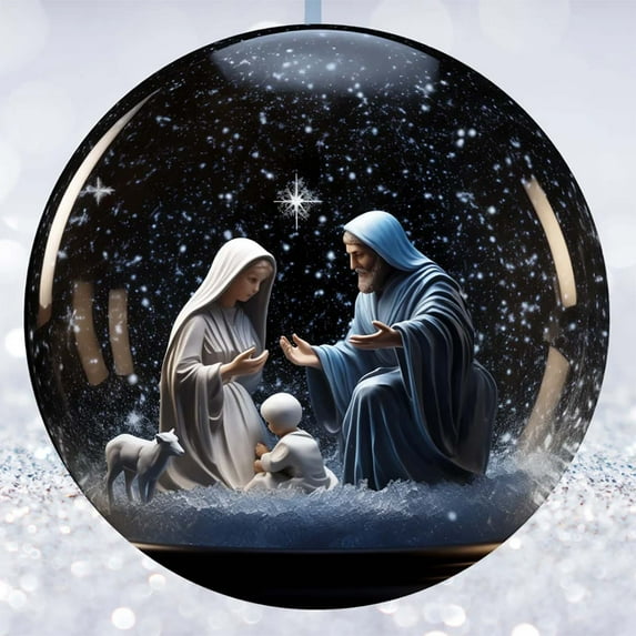 KCEHTA Nativity Christmas Ornaments, Nativity Ornaments for Christmas Tree, Christmas Nativity Scene Ornaments, Birth of Jesus Christmas Decorations for Tree Xmas Home Office Car