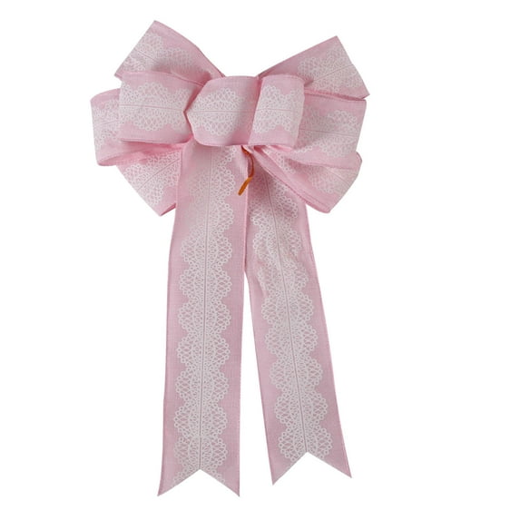 KCEHTA Pink Christmas Tree Topper Bow, Christmas Wreath Bows, Christmas Tree Bows, 16"x9" Large Decorative Christmas Bows for Wreath Garland Christmas Tree Decor