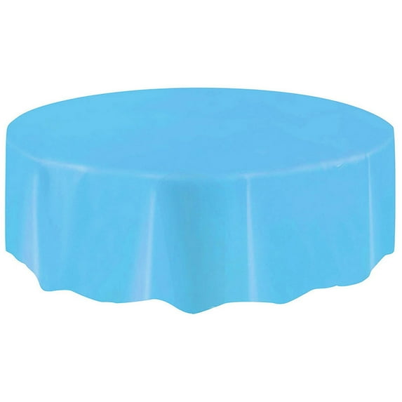 KCEHTA Round Plastic Tablecloth, Large Disposable Plastic Tablecloth for Round Tables, Decorative Table Cover, Solid Color Tablecloths for Parties Picnic Wedding Birthday Banquet