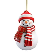 KCEHTA Snowman Christmas Ornaments, Snowman Ornaments with Santa Hat, Scarf, Broom, Snowman Christmas Tree Ornaments, Christmas Tree Hanging Decorations