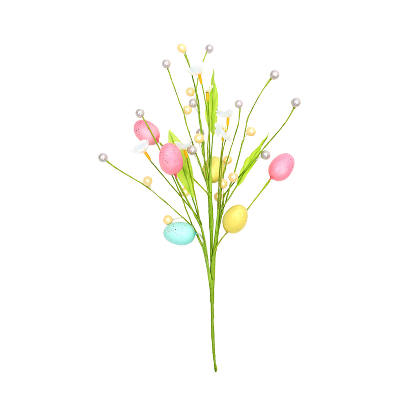 KCEHTA Spring Floral Picks Artificial Easter Stems with Easter Eggs and ...