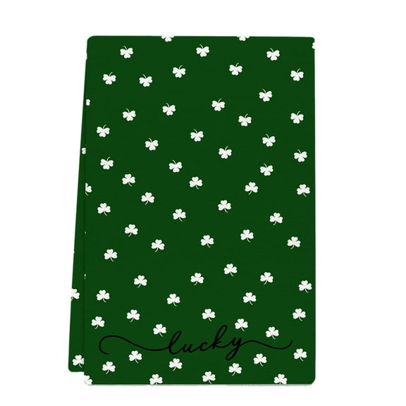 KCEHTA St Patricks Day Kitchen Towels Green Shamrock Decorations Hand Towels Farmhouse Home Decor