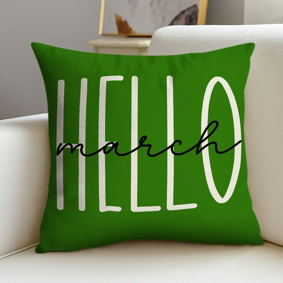 KCEHTA St Patricks Day Pillow Covers 18x18 Green Shamrock Pillow Case for Living Room Farmhouse Decor