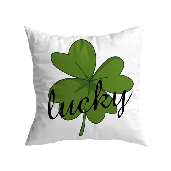 KCEHTA St Patricks Day Pillow Covers 18x18 Green Shamrock Pillowcase for Couch Sofa Bed Home Decor