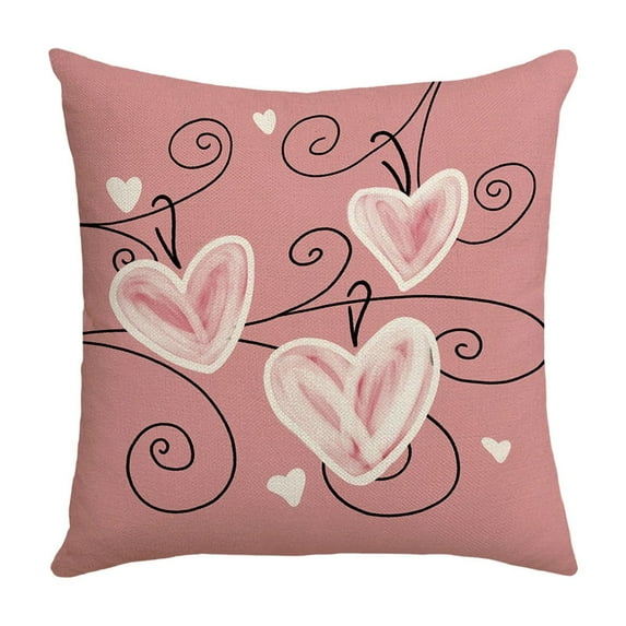 KCEHTA Valentines Day Pillow Covers 18x18 inch Valentines Day Pillow Cases Love Heart Decorative Throw Pillow Covers for Couch Bed Sofa Living Room Mother's Day Anniversary Wedding Birthday