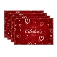 thumbnail image 1 of KCEHTA Valentines Day Placemats Set of 4 Love Heart Valentines Placemats 12x18 Inch Seasonal Wedding Anniversary Birthday Table Mats for Party Kitchen Dining Valentines Day Decorations, 1 of 6