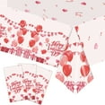 thumbnail image 1 of KCEHTA Valentines Day Tablecloth 54x108 inch Valentines Heart Tablecloth Rectangle Table Cover Disposable Plastic Tablecloth for Wedding Birthday Party Happy Valentines Day Decorations, 1 of 1