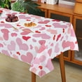 thumbnail image 1 of KCEHTA Valentines Day Tablecloth Rectangle Table Cover Love Heart Tablecloth Disposable Plastic Tablecloth for Wedding Anniversary Birthday Party Valentines Day Decorations 54x108 inch, 1 of 6