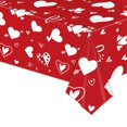 thumbnail image 1 of KCEHTA Valentines Day Tablecloth Rectangle Table Cover Valentines Heart Tablecloth Disposable Plastic Tablecloth for Kitchen Dining Wedding Birthday Party Valentines Day Decorations 54x108 inch, 1 of 6