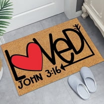 KCEHTA Valentines Door Mat, Valentines Day Welcome Mat Non Slip Washable Decorative Love Heart Wedding Anniversary Valentine's Day Doormat Indoor Outdoor Front Door Porch Valentines Day Decorations
