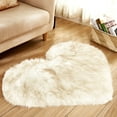 thumbnail image 1 of KCEHTA White Heart Rug, Heart Shaped Rug, 15.74"x19.68" Faux Fur Heart Shaped Area Rug, Fluffy Heart Rug, Cute Heart Rugs Non Slip Plush Floor Mat for Bedroom Living Room, 1 of 1