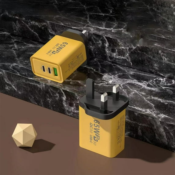 KCGYNP 65W Fast Charging Plug Dual Type-C USB UK Standard for Electronics