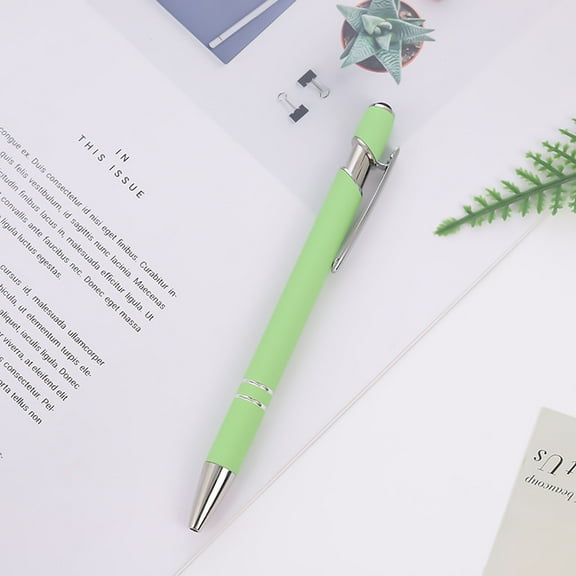 KCGYNP Aluminum Rod Ballpoint Pen with Touchscreen Stylus-5pcs 10ml Ink,Metal Body,Smooth Writing,Screen-Friendly Tip,Ideal for Business,Students,and Gifts