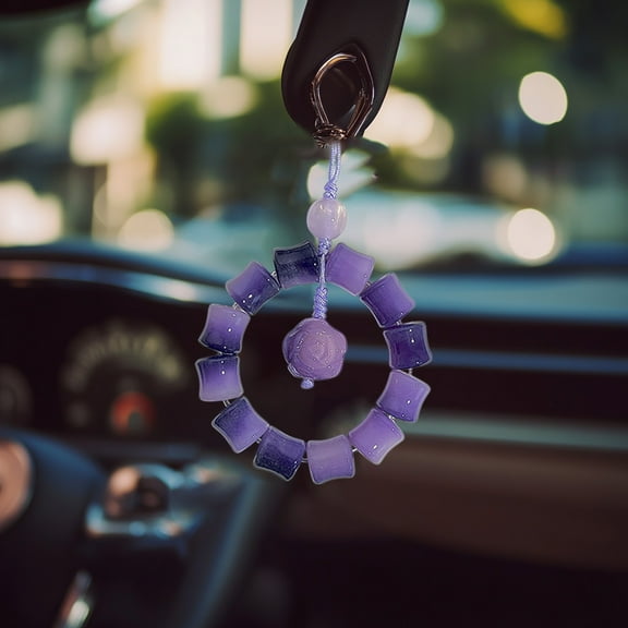 KCGYNP Automotive Mirror Hanging Ornament (Purple),Compact 3.94x1.57x0.39 Inch,Plastic Car Decor Accessories for Dashboard Decoration