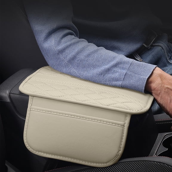 KCGYNP Car Center Armrest Cover,Elbow Support Pad,Breathable Leather Console Protector,12.40x11.42x0.39 Inch Storage Organizer