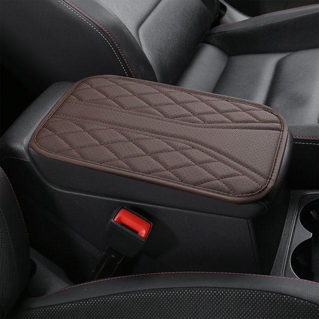 KCGYNP Car Center Armrest Cover,Thin Leather Storage Mat,Universal Console Box Protector,Elbow Support Pad,12.40x7.48x0.39 Inch