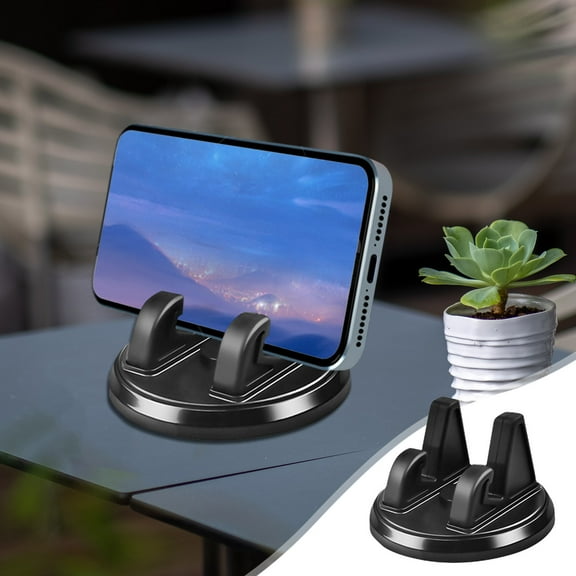 KCGYNP Car Phone Holder Clearance,GPS Mount,360° Rotating Cradle-Wide Compatibility for 0.24-0.47in Devices,Washable & Reusable Adhesive Base,Anti-Slip Pad,Storage Compartment for Cable,Keys,Change